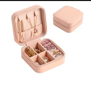 Pink Jewelry Storage Case, Simple Jewelry Box For Travel & Home.